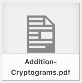 Addition Cryptograms