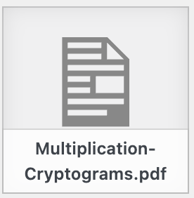 Multiplication Cryptograms