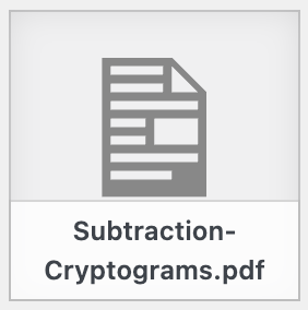 Subtraction Cryptograms
